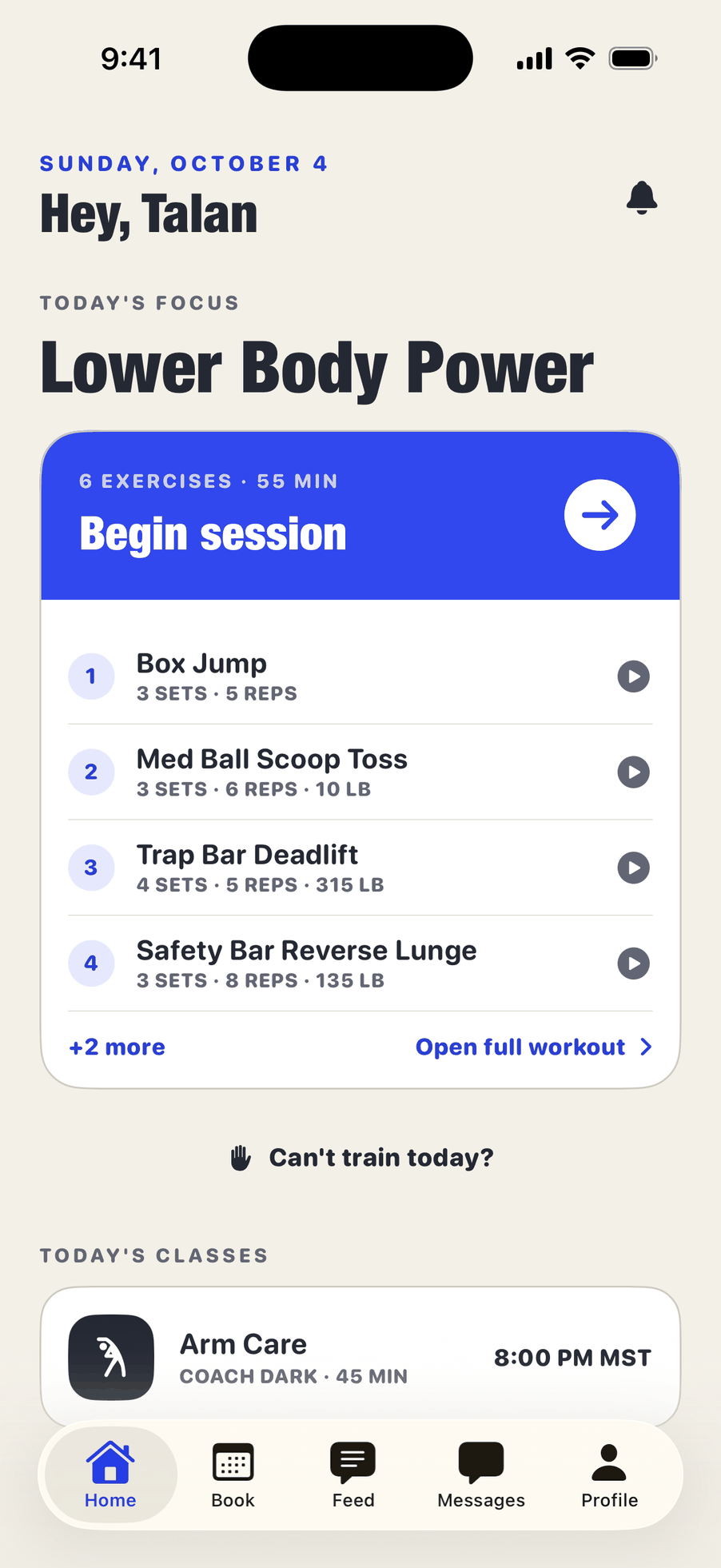 AthBuilder athlete app — Today